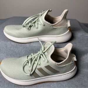 Adidas Cloudfoam Plus Women's Running Shoes Light Green Size 8 Athletic Sneakers